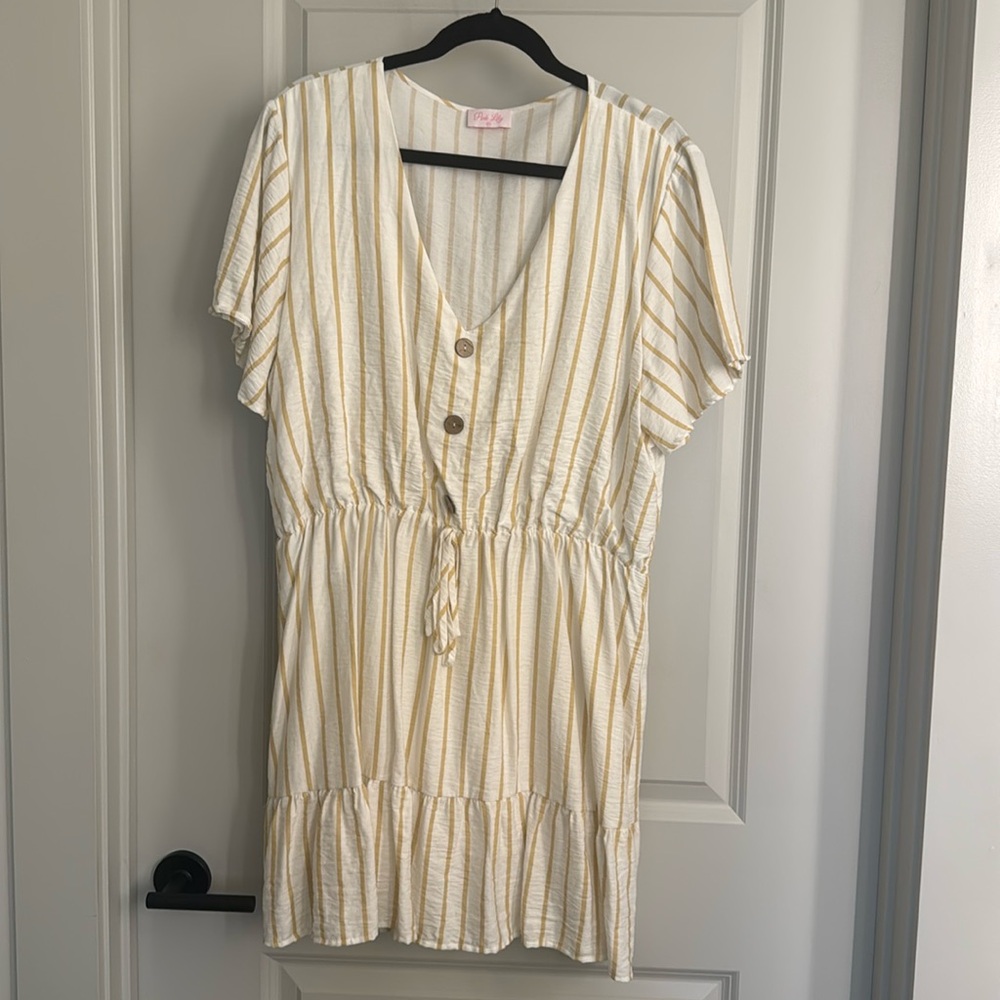White stripe dress